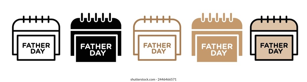 Fathers Day Date Reminder Icon for Celebrating Fatherhood and Family Events