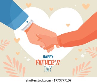 father's day daugther and father holding each other vector illustration