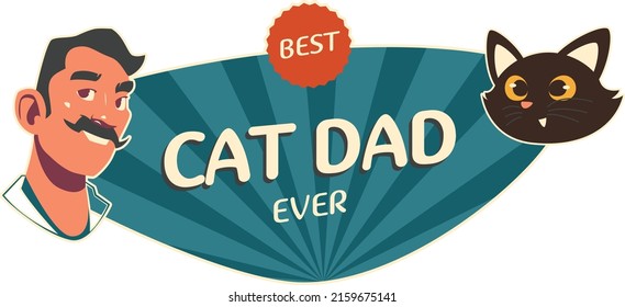 Diseño del Día del Padre - Papá Gato, amante de las mascotas, afecto del padre, amor del padre, amante del gato