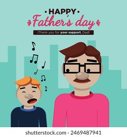 Father's day design element for greeting card, banner and flyer, poster and vector illustration. 