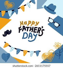  Father's day design element for greeting card, poster, banner, flyer.