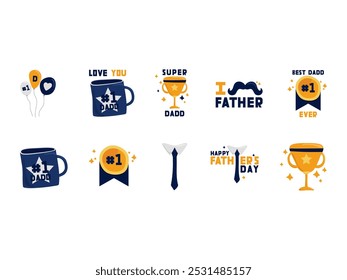 Fathers Day Design Element Set 