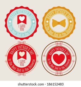 Fathers  day design over beige background, vector illustration