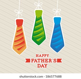 Fathers day design over beige background, vector illustration