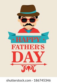 Fathers day design over beige background, vector  illustration