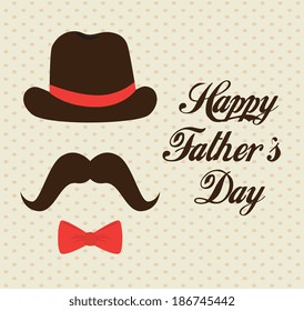 Fathers day design over beige background, vector  illustration