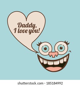 Fathers day design over blue background, vector illustration