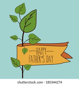 Fathers day design over blue background, vector illustration
