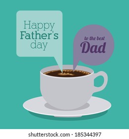 Fathers day design over blue background, vector illustration