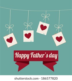 Fathers day design over blue background, vector illustration