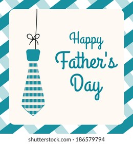Fathers day design over blue stripes background, vector illustration