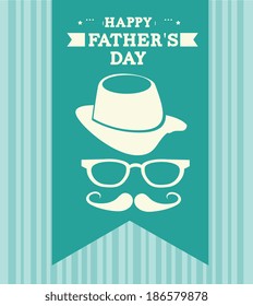 Fathers day design over blue background, vector illustration