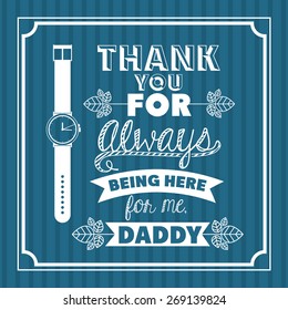 fathers day design over blue background, vector illustration