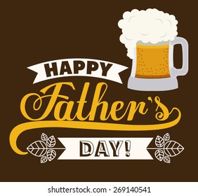 fathers day design over brown background, vector illustration