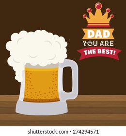 Fathers day design over brown background, vector illustration