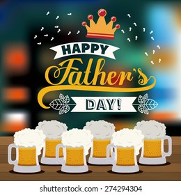 Fathers day design over colored background, vector illustration