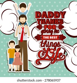 Fathers day design over green background, vector illustration