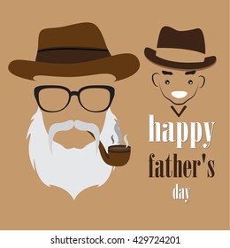 Fathers day design over light brown background