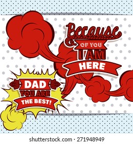 Fathers day design over pointed background, vector illustration