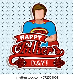 Fathers day design over pointed background, vector illustration