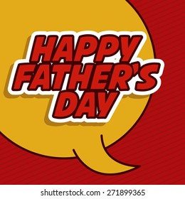 Fathers day design over red background, vector illustration