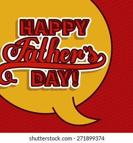 Fathers day design over red background, vector illustration