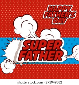 Fathers day design over red background, vector illustration