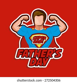 Fathers day design over red background, vector illustration