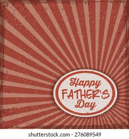 Fathers day design over retro background with a label, vector illustration