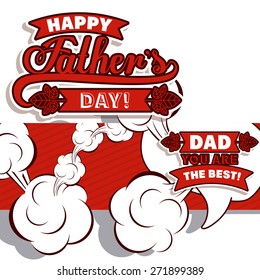 Fathers day design over white background, vector illustration