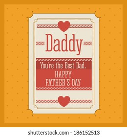 Fathers  day design over yellow background, vector illustration