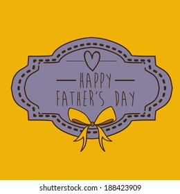 Fathers day design over yellow background, vector illustration