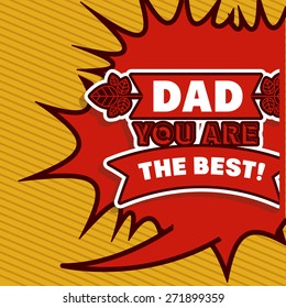 Fathers day design over yellow background, vector illustration