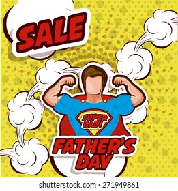 Fathers day design over yellow background, vector illustration