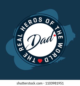 Father's day design typography with dark blue background vector