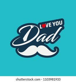 Father's day design typography with light blue background vector