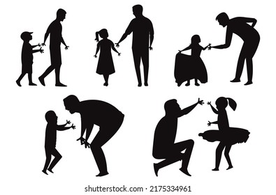 Father's day design Vector Silhouettes