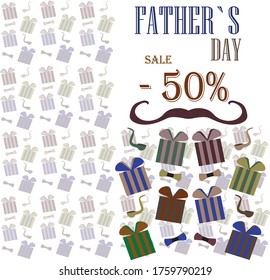 a Father's Day discount card with decor