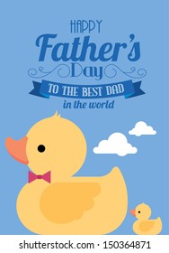 father's day ducky template vector/illustration