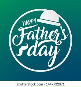 father's day elegant greetings lettering calligraphy card vector