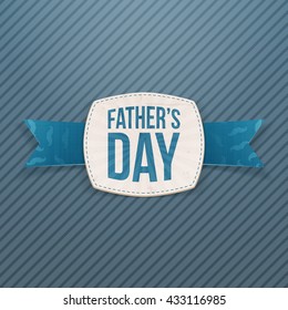 Fathers Day Emblem with greeting Ribbon and Text