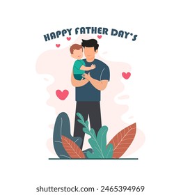 fathers day father holding his son isolated on white background.