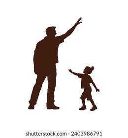 fathers Day with father and kids , boy illustration