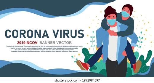 father's day, father and son with mask, father and son share love, father and son playing together, family protection , Protective masks on faces from coronavirus infection, background Illustration