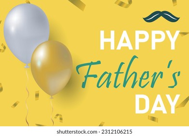 Father's day festival poster with ribbon and balloon.