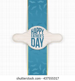 Fathers Day festive Label with Text and Ribbon