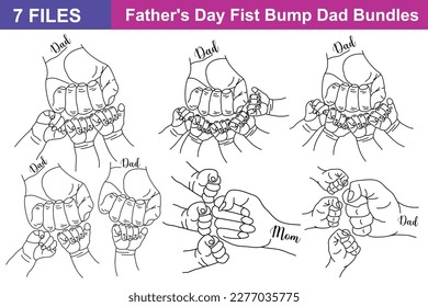 Father's Day Fist Bump  Quotes svg Bundle. Quotes about Father's Day Fist Bump, Father's Day Fist Bump cut files Bundle of 7 svg eps Files for Cutting Machines Cameo Cricut, Father's Day Fist Bump Quo svg