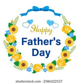 Father's Day flower and ribbon frame