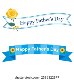 Father's day flower and ribbon title set
