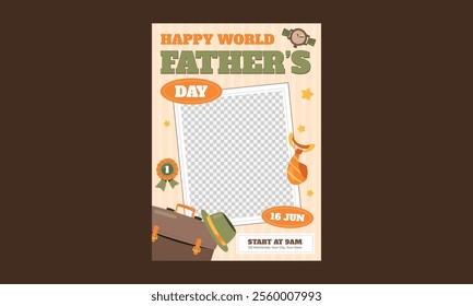 Fathers Day Flyer. Father's Day posters for greeting banners, ads, posters, flyers, social media, promotions, and sales